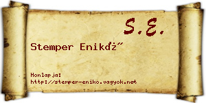 Stemper Enikő névjegykártya